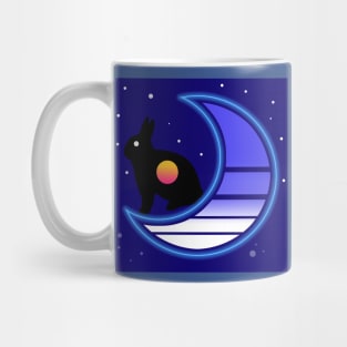 Synthwave Rabbit in the Moon Mug